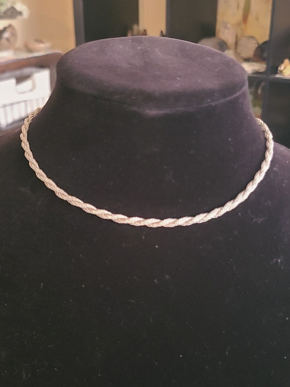 Vintage Trifari Silver-Tone Twisted Rope Choker Necklace